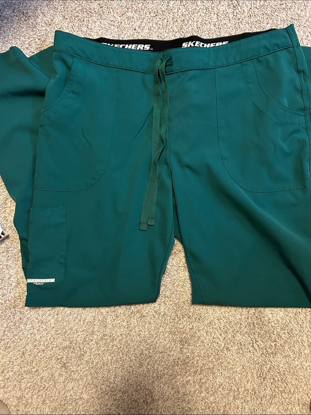 Skechers Emerald Green Drawstring Scrub Pants - Picture 2 of 4
